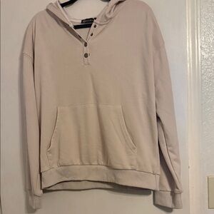 Women’s Cream Hoodie with Front Pocket
